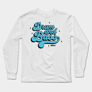 DRUM AND BASS  - Junglist Signature Font (Black/Blue) Long Sleeve T-Shirt